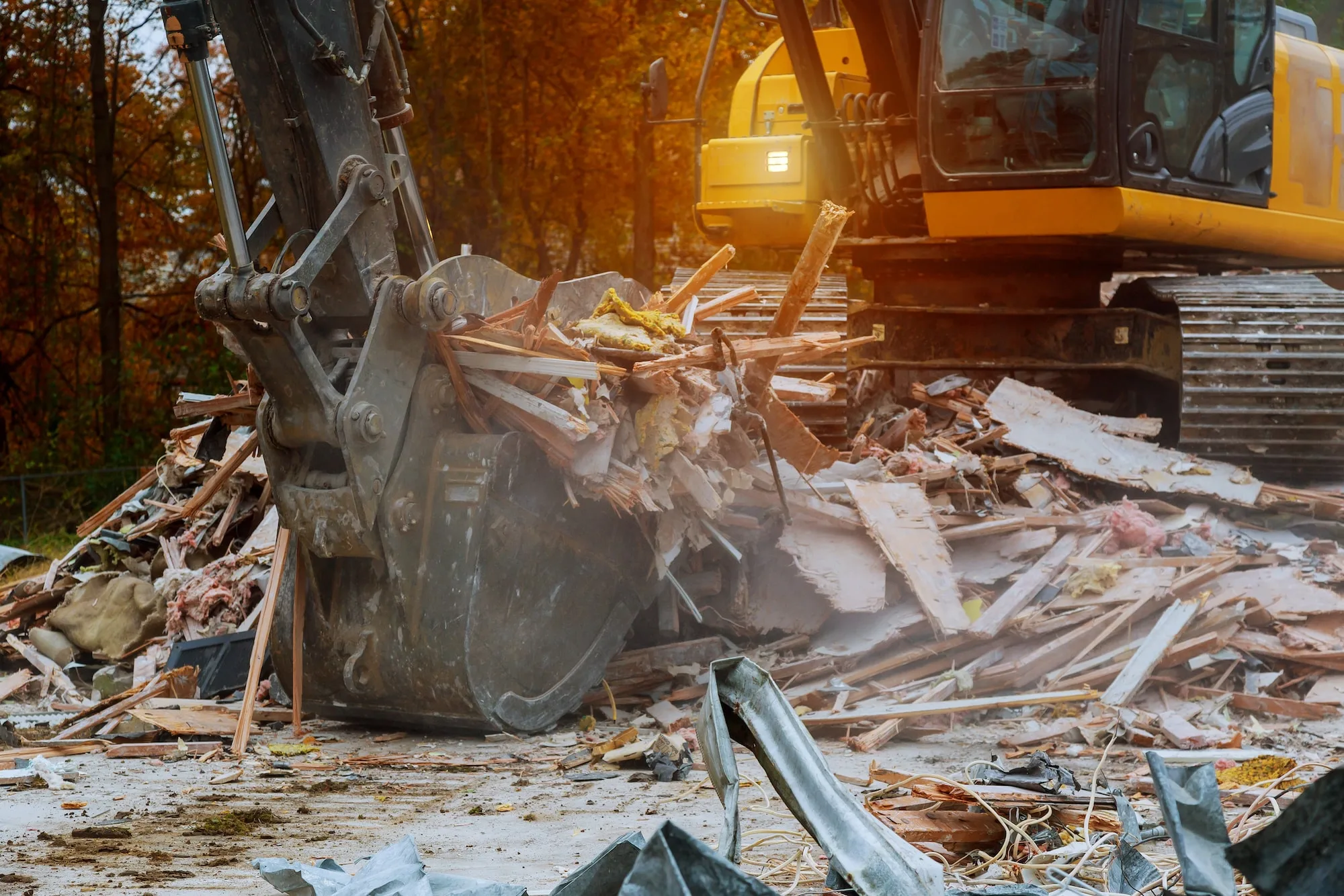 Demolition machinery working on a Gold Coast site