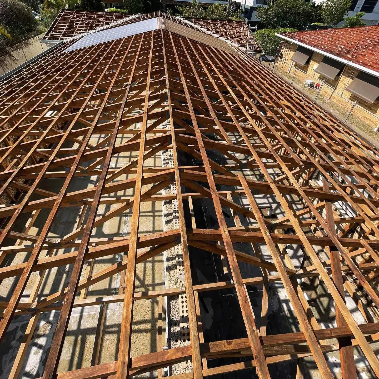 Roof removal during a demolition project